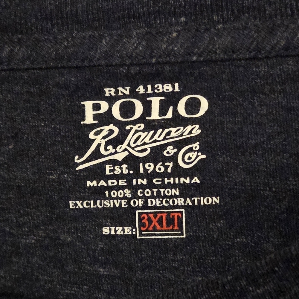 Polo Ralph Lauren Men’s Long Sleeve T-shirt 3XLT Heather Gray Pocketed - Picture 4 of 11